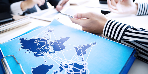 Weiterbildung im Import Export Weltkarte